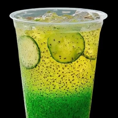 Cucumber Lemonade with Chia Seeds.